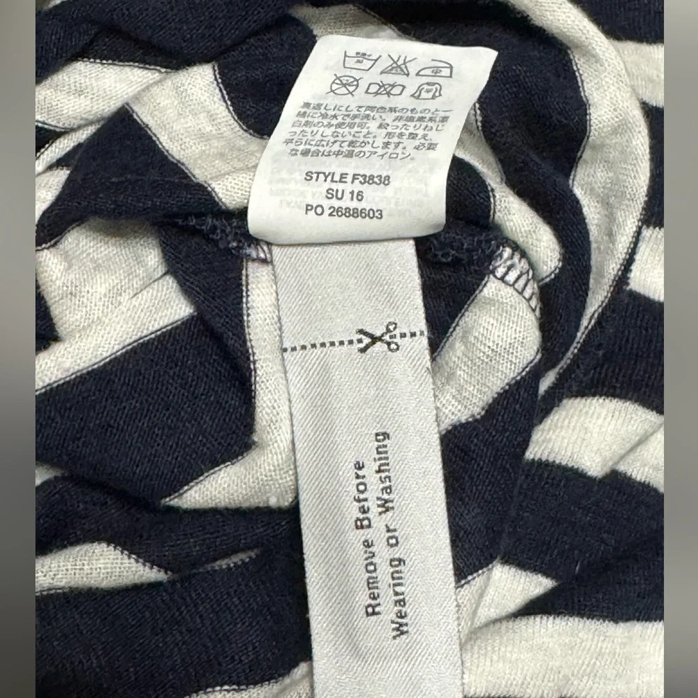 J Crew Linen Striped Navy and White Women's Top Size M